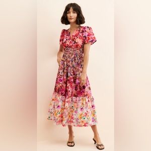 Kachel x Anthropologie mixed floral print midi dress